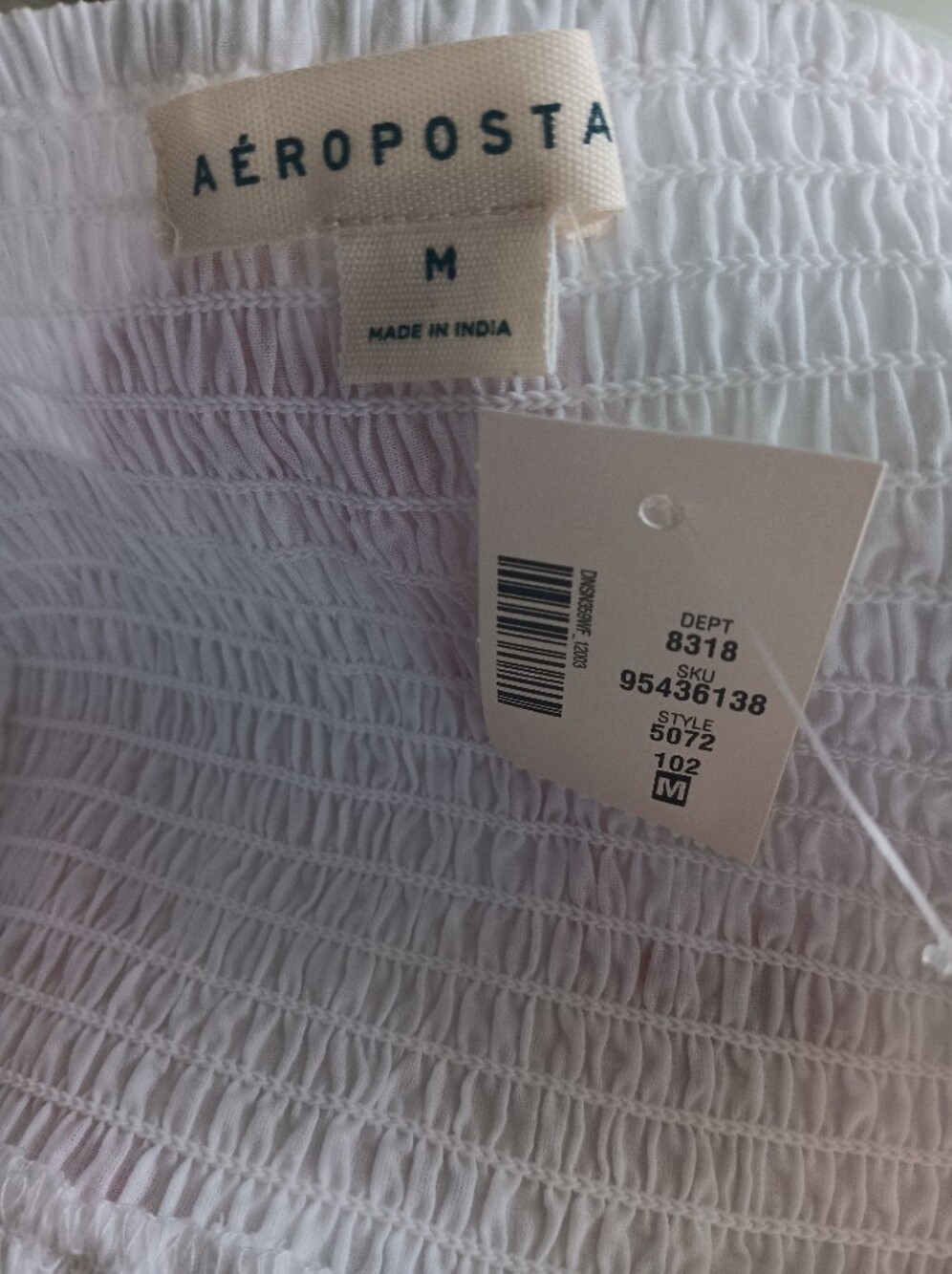 NWT Aeropostale Embroidered Cherry Peplum Crop Top White - Picture 5 of 6